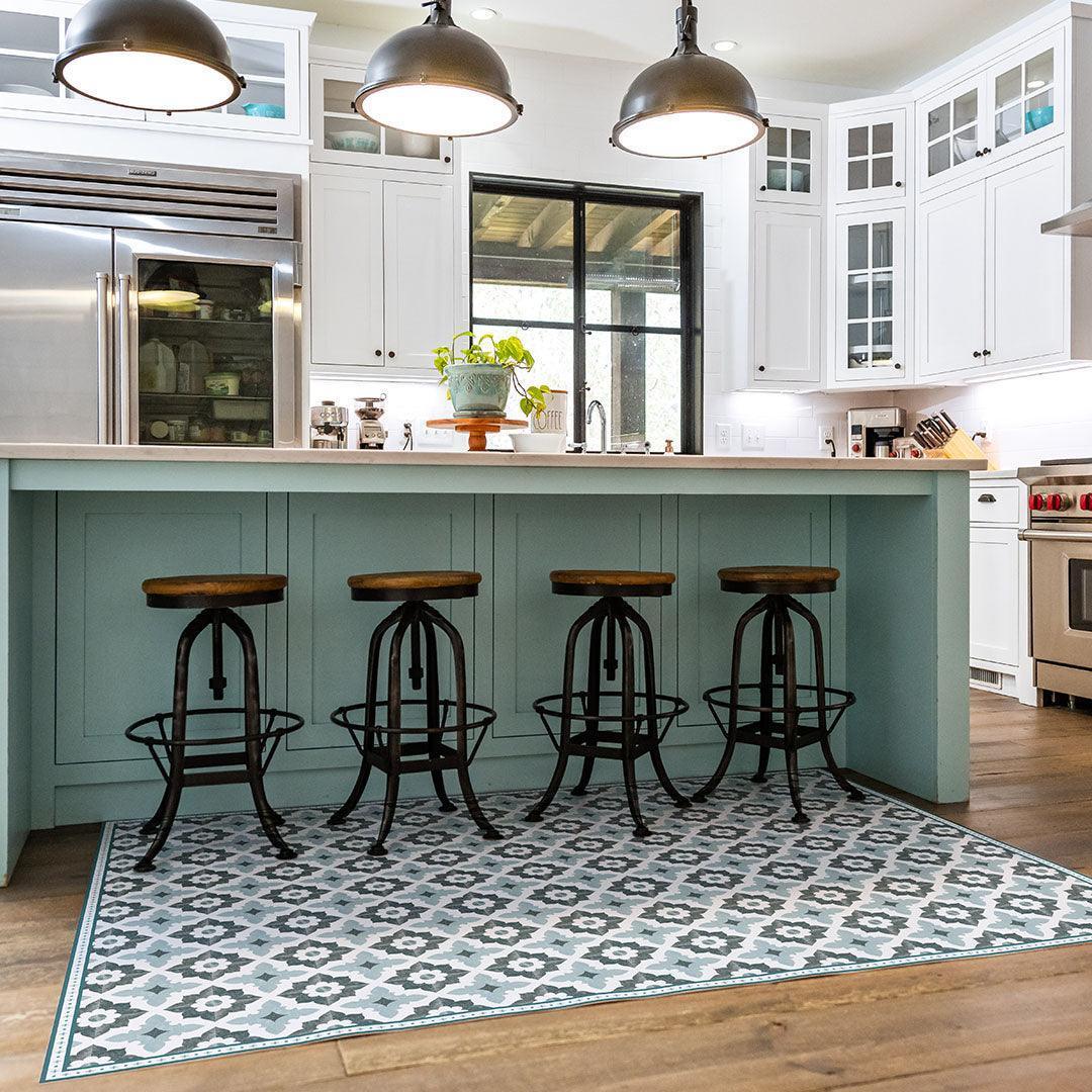Sarah | Blue - Premium Vinyl Floor Mat